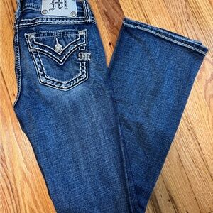 Miss Me Dark Blue Low Rise Boot Cut Jeans